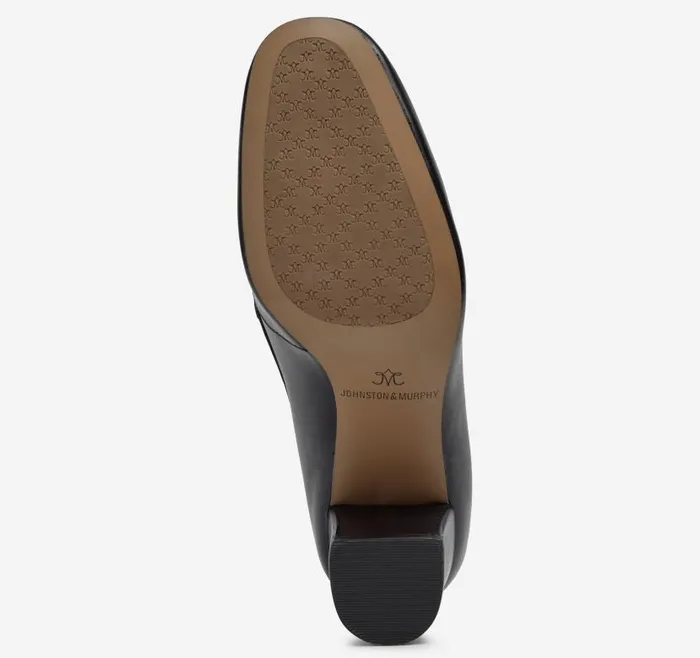 Women Johnston and Murphy Mules and Loafers Eleanor Chain Loafer Black Calfskin