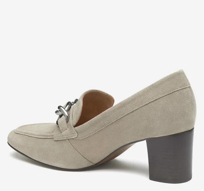 Women Johnston and Murphy Mules and Loafers Eleanor Chain Loafer Taupe Suede Women Johnston and Murphy Mules and Loafers Eleanor Chain Loafer Taupe Suede