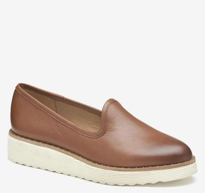 Women Johnston and Murphy Mules and Loafers Mitzi Venetian Cognac Calfskin