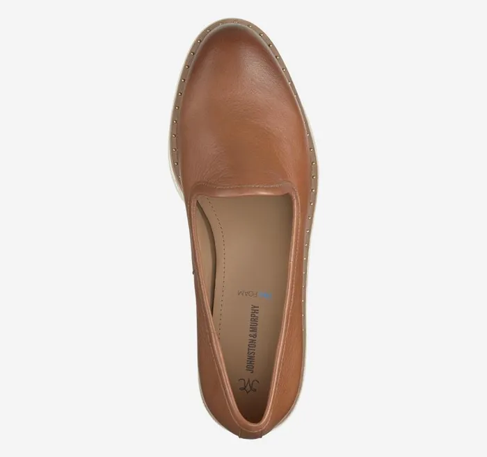 Women Johnston and Murphy Mules and Loafers Mitzi Venetian Cognac Calfskin Women Johnston and Murphy Mules and Loafers Mitzi Venetian Cognac Calfskin