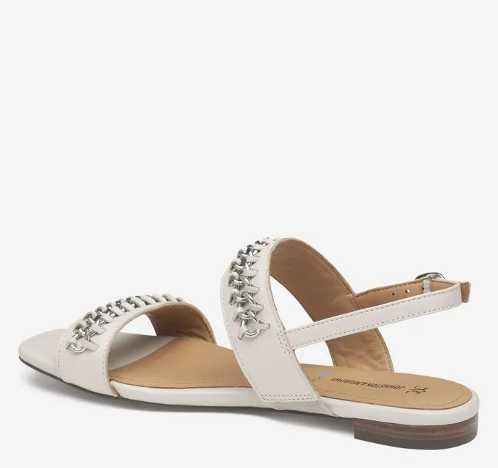 Women Johnston and Murphy Sandals Lilly Chain Sandal Bone Glove Leather