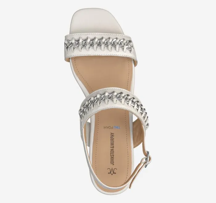 Women Johnston and Murphy Sandals Lilly Chain Sandal Bone Glove Leather