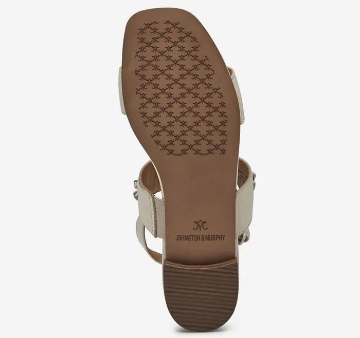 Women Johnston and Murphy Sandals Lilly Chain Sandal Bone Glove Leather