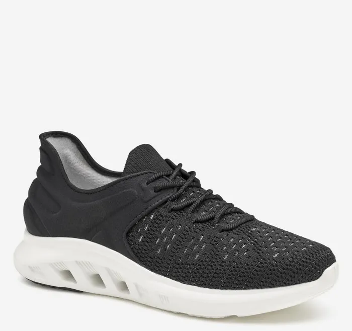 Women Johnston and Murphy Sneakers Activate Knit UThroat Black Knitnylon