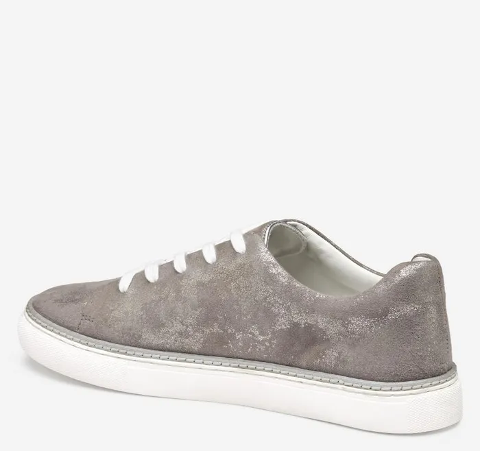 Women Johnston and Murphy Sneakers Callie LacetoToe Silver Metallic Italian Suede Women Johnston and Murphy Sneakers Callie LacetoToe Silver Metallic Italian Suede