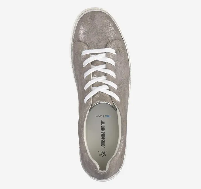 Women Johnston and Murphy Sneakers Callie LacetoToe Silver Metallic Italian Suede Women Johnston and Murphy Sneakers Callie LacetoToe Silver Metallic Italian Suede