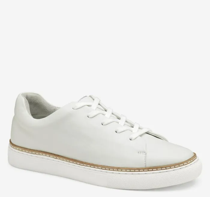 Women Johnston and Murphy Sneakers Callie LacetoToe White Glove Leather
