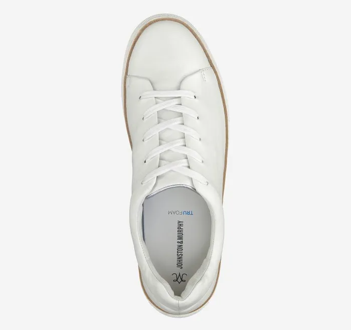 Women Johnston and Murphy Sneakers Callie LacetoToe White Glove Leather