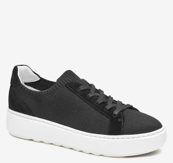 Women Johnston and Murphy Sneakers Cammie Knit LaceUp Black Knit