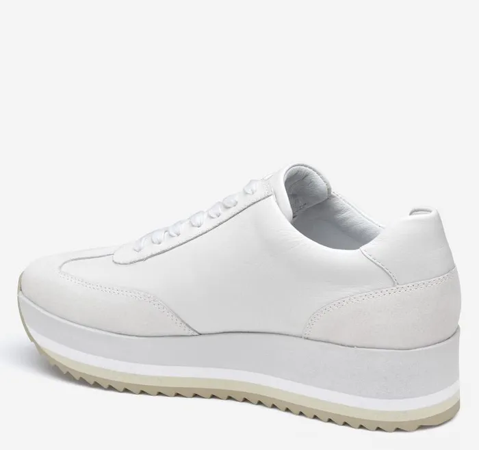 Women Johnston and Murphy Sneakers Gracie SideZip Lace Up White Calfskinsuede Women Johnston and Murphy Sneakers Gracie SideZip Lace Up White Calfskinsuede