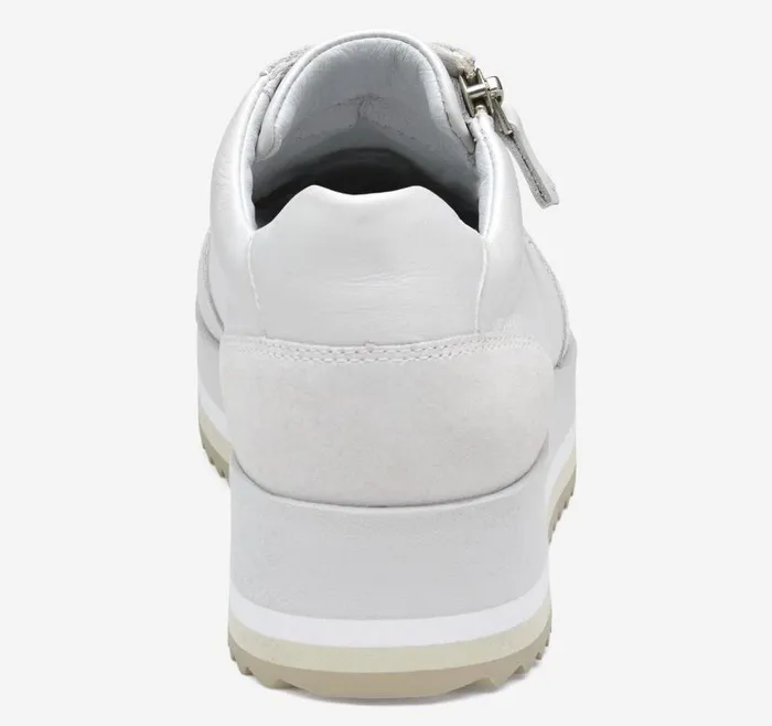 Women Johnston and Murphy Sneakers Gracie SideZip Lace Up White Calfskinsuede Women Johnston and Murphy Sneakers Gracie SideZip Lace Up White Calfskinsuede