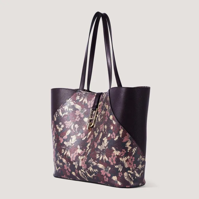 Women Jolene Large Tote Bag Metallic Floral Print Fiorelli Tote Bags