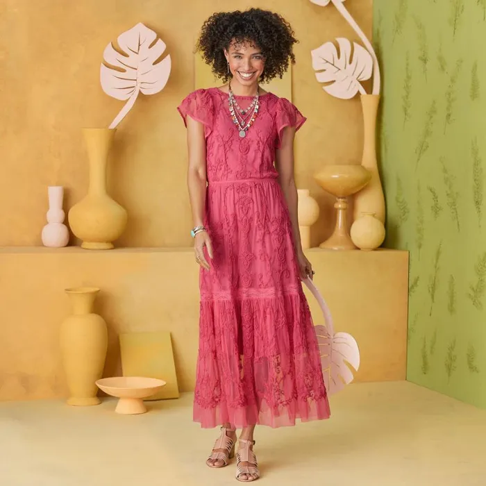 Women Josie Embroidered Dress Petite Rose Sundance Catalog Dresses and Jumpsuits