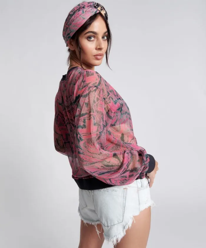 Women KALEIDOSCOPE CREW LONG SLEEVE TOP One Teaspoon Tops