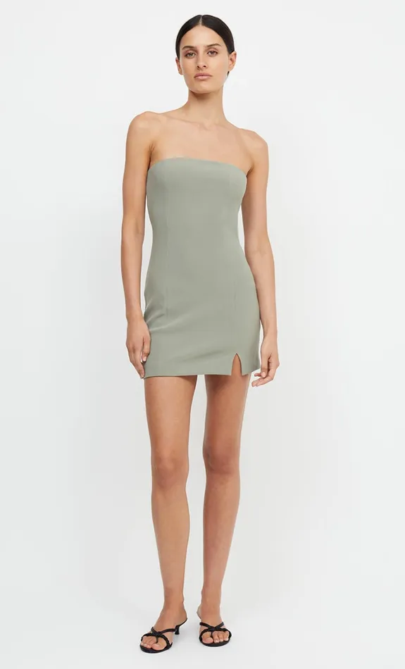 Women KARINA STRAPLESS SPLIT MINI DRESS 8211 SAGE Bec Bridge Mini Dresses