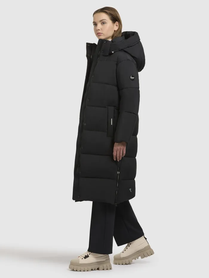 Women KHUJO Mantel RACHEL MATT Schwarz Schwarz Quilted Coats