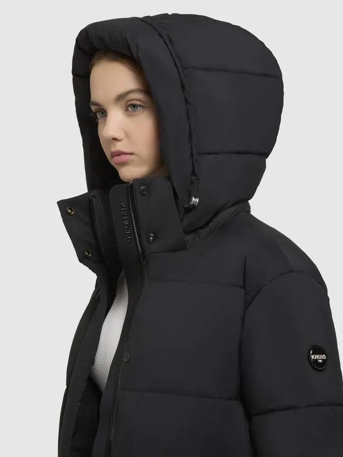Women KHUJO Mantel RACHEL MATT Schwarz Schwarz Quilted Coats
