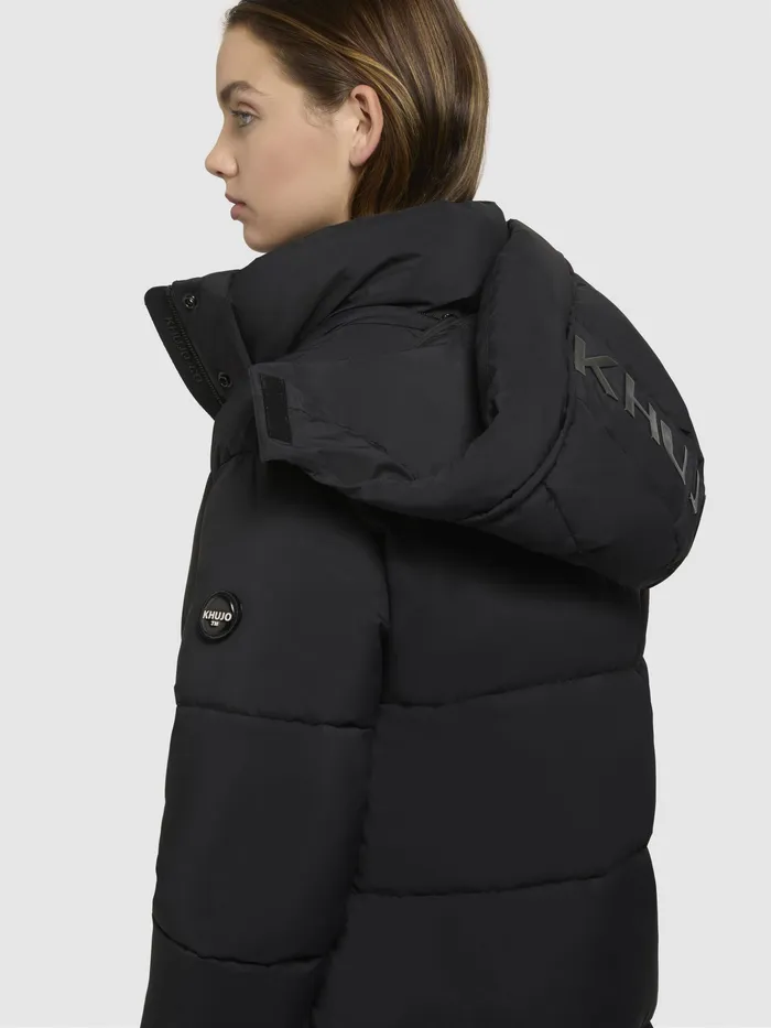 Women KHUJO Mantel RACHEL MATT Schwarz Schwarz Quilted Coats