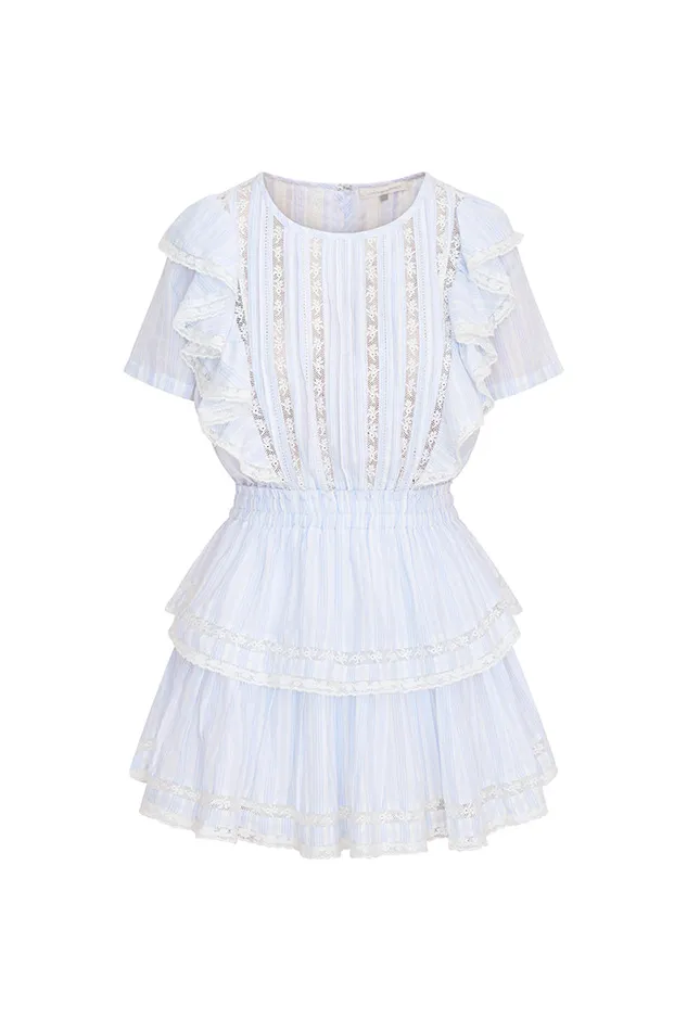 WomenKids LoveShackFancy Dresses Natasha Stripe Cotton Mini Dress Vintage Voyage