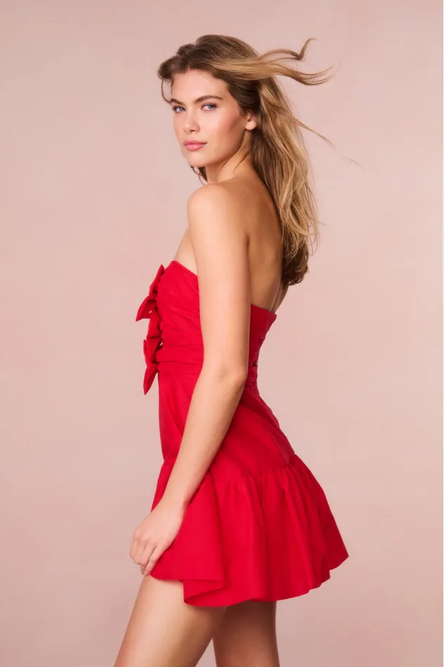 WomenKids LoveShackFancy Dresses Woodlow Bow Mini Dress Red