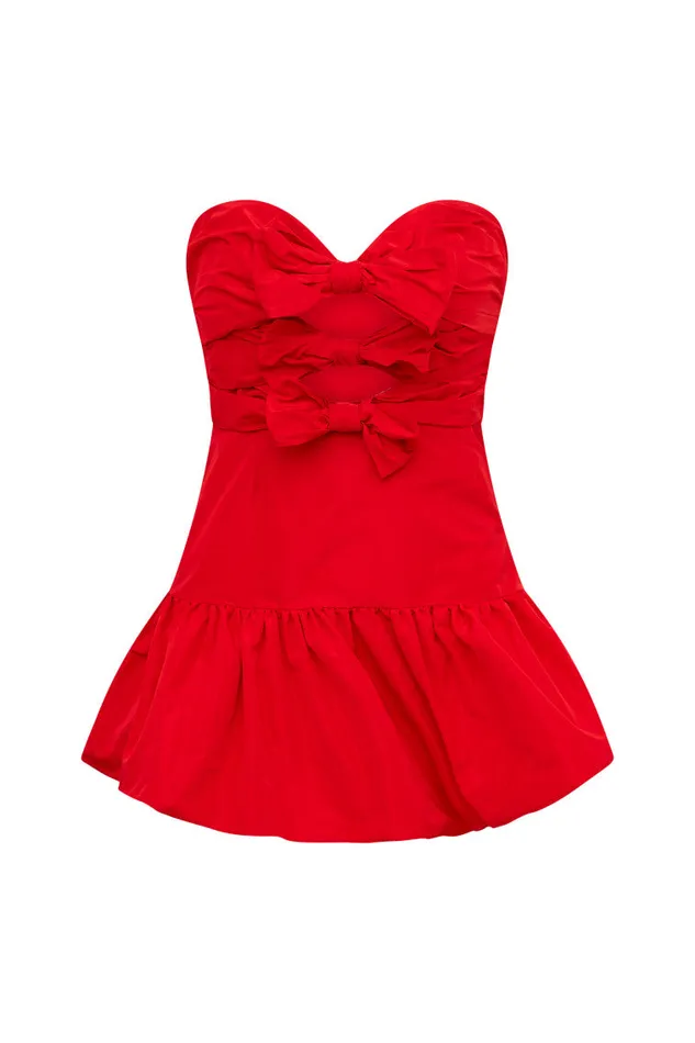 WomenKids LoveShackFancy Dresses Woodlow Bow Mini Dress Red