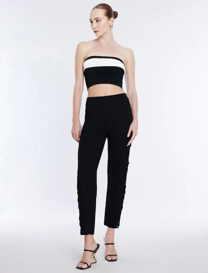 Women Knit Cutout Pant Black BCBG Bottoms Women Knit Cutout Pant Black BCBG Bottoms