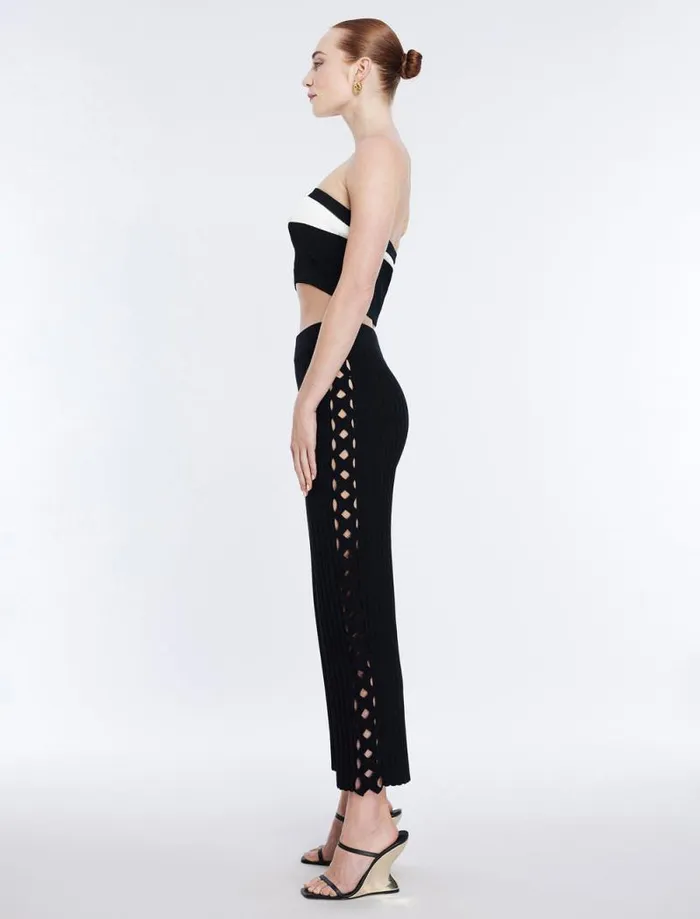 Women Knit Cutout Pant Black BCBG Bottoms Women Knit Cutout Pant Black BCBG Bottoms