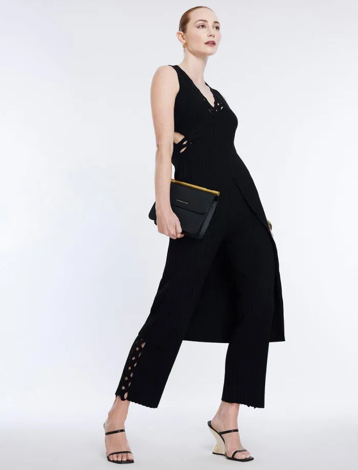 Women Knit Cutout Pant Black BCBG Bottoms Women Knit Cutout Pant Black BCBG Bottoms