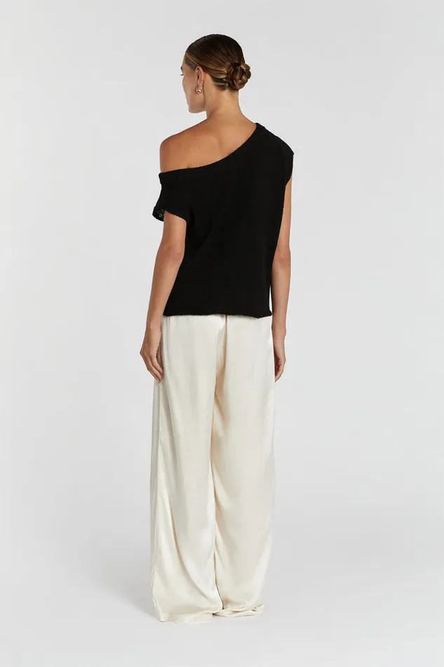 Women Knitted DISSH KERRY BLACK ASYM KNIT TOP