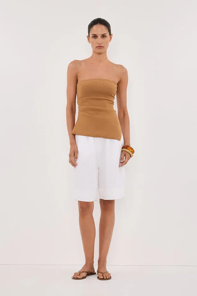 Women Knitted DISSH LUKE TAN BANDEAU KNIT TOP