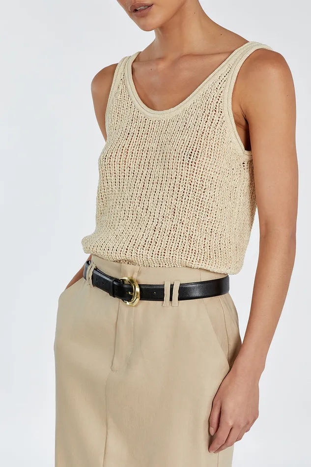 Women Knitted DISSH MARGOT WHEAT SCOOP KNIT TANK