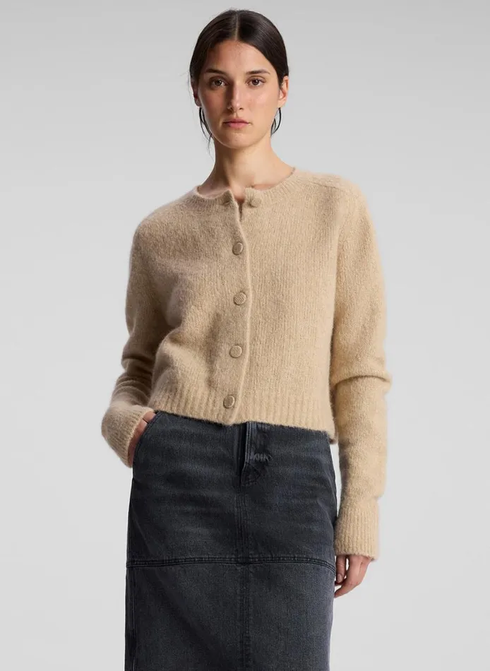 Women Knitwear ALC Lainie Alpaca Cardigan Dark Taupe