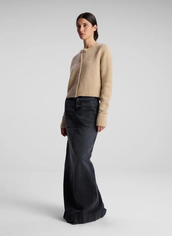 Women Knitwear ALC Lainie Alpaca Cardigan Dark Taupe