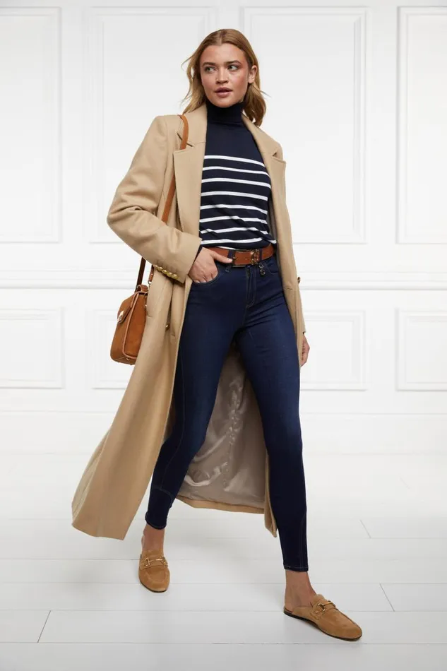 Women Knitwear Holland Cooper Kelsie Roll Neck Knit Ink Navy Natural Stripe Women Knitwear Holland Cooper Kelsie Roll Neck Knit Ink Navy Natural Stripe