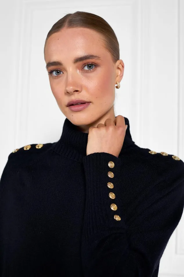 Women Knitwear Holland Cooper Kingsbury Cape Knit Black Women Knitwear Holland Cooper Kingsbury Cape Knit Black