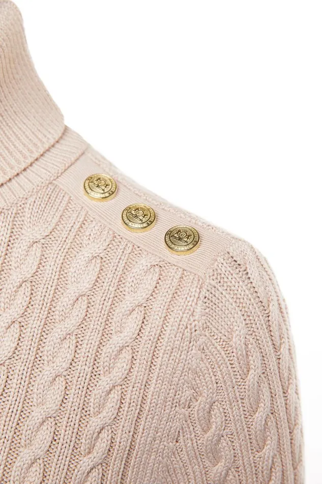Women Knitwear Holland Cooper Seattle Roll Neck Cable Knit Oatmeal Women Knitwear Holland Cooper Seattle Roll Neck Cable Knit Oatmeal