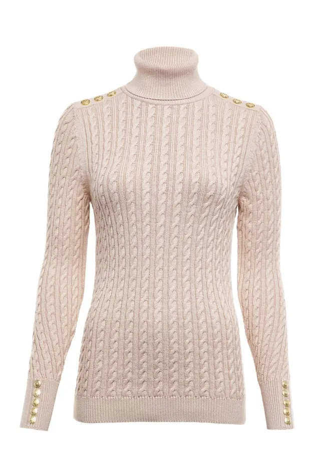 Women Knitwear Holland Cooper Seattle Roll Neck Cable Knit Oatmeal Women Knitwear Holland Cooper Seattle Roll Neck Cable Knit Oatmeal