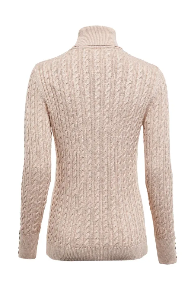 Women Knitwear Holland Cooper Seattle Roll Neck Cable Knit Oatmeal Women Knitwear Holland Cooper Seattle Roll Neck Cable Knit Oatmeal