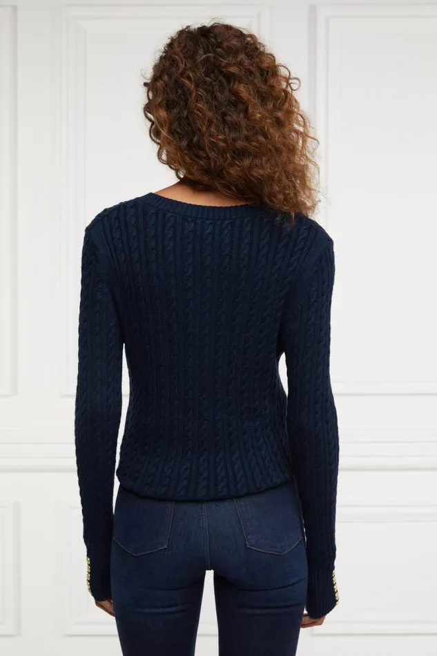 Women Knitwear Holland Cooper Seattle VNeck Knit Ink Navy Women Knitwear Holland Cooper Seattle VNeck Knit Ink Navy