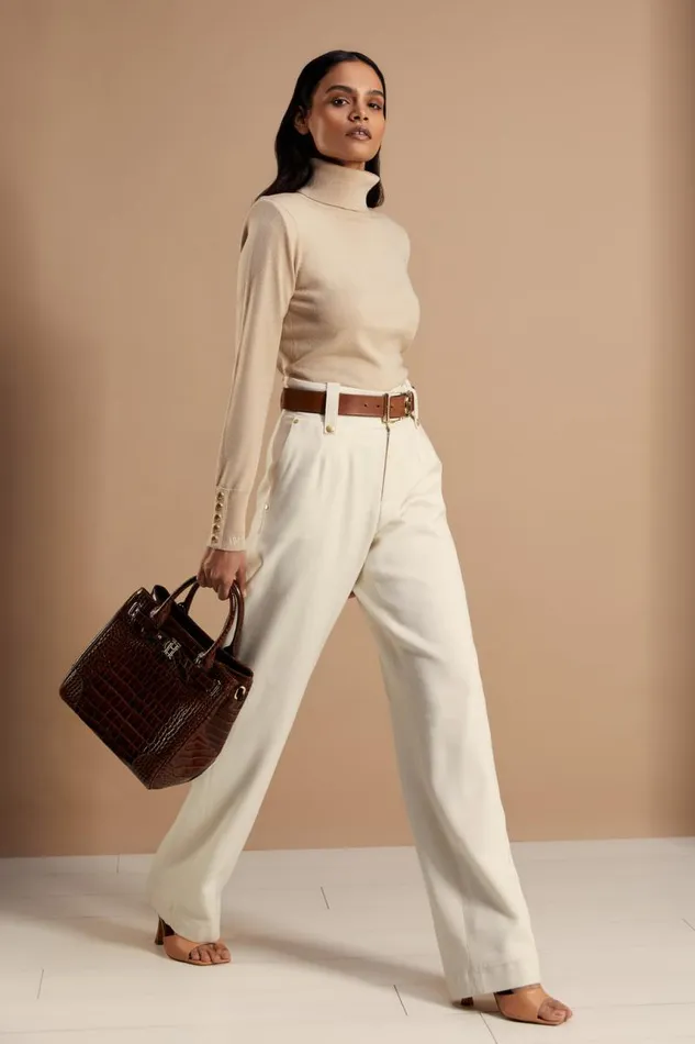 Women Knitwear Holland Cooper Victoria Cashmere Roll Neck Stone Women Knitwear Holland Cooper Victoria Cashmere Roll Neck Stone