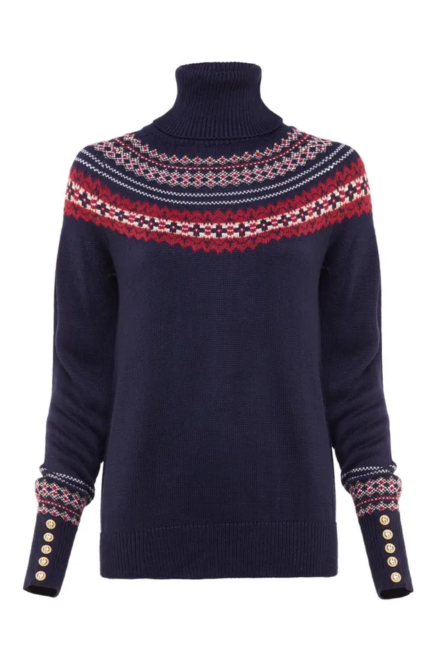 Women Knitwear Holland Cooper Whistler Roll Neck Knit Ink Navy