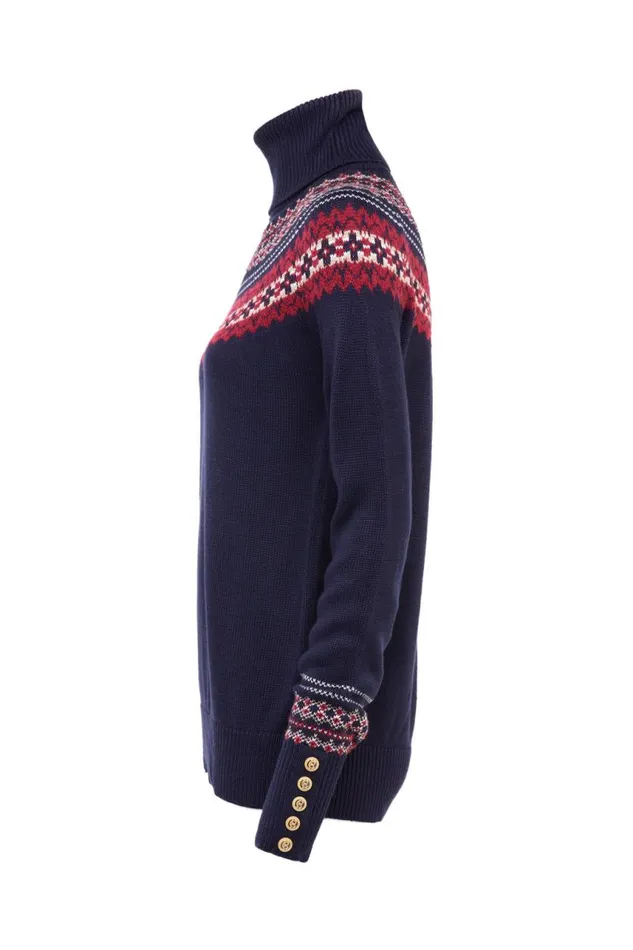 Women Knitwear Holland Cooper Whistler Roll Neck Knit Ink Navy