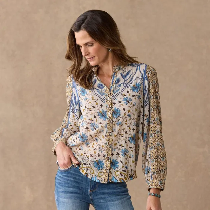 Women Laka Blooms Top Petite Meringue Sundance Catalog Petite Styles