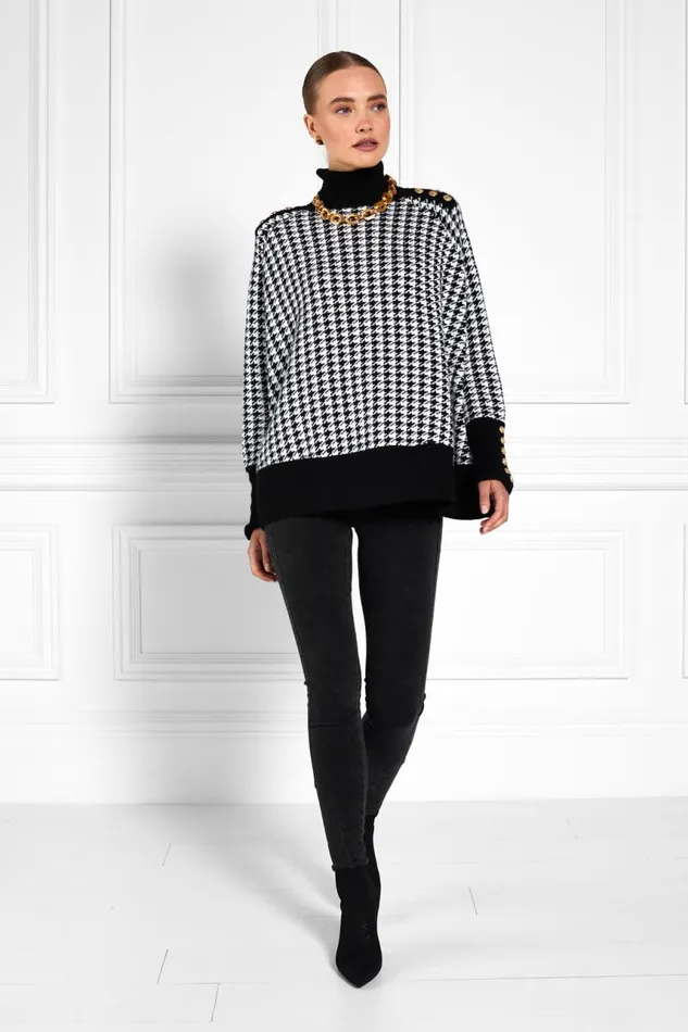 WomenLittle Knitwear Holland Cooper Kingsbury Cape Knit Houndstooth WomenLittle Knitwear Holland Cooper Kingsbury Cape Knit Houndstooth