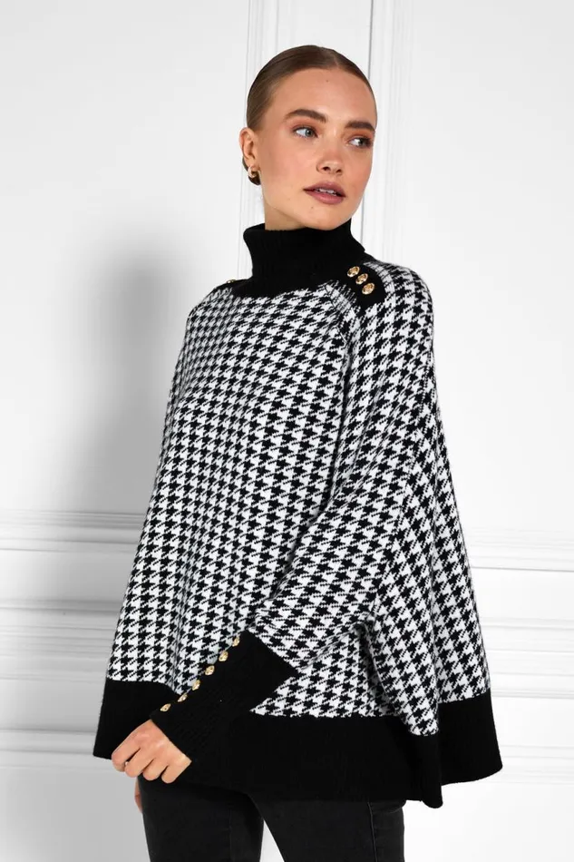 WomenLittle Knitwear Holland Cooper Kingsbury Cape Knit Houndstooth WomenLittle Knitwear Holland Cooper Kingsbury Cape Knit Houndstooth