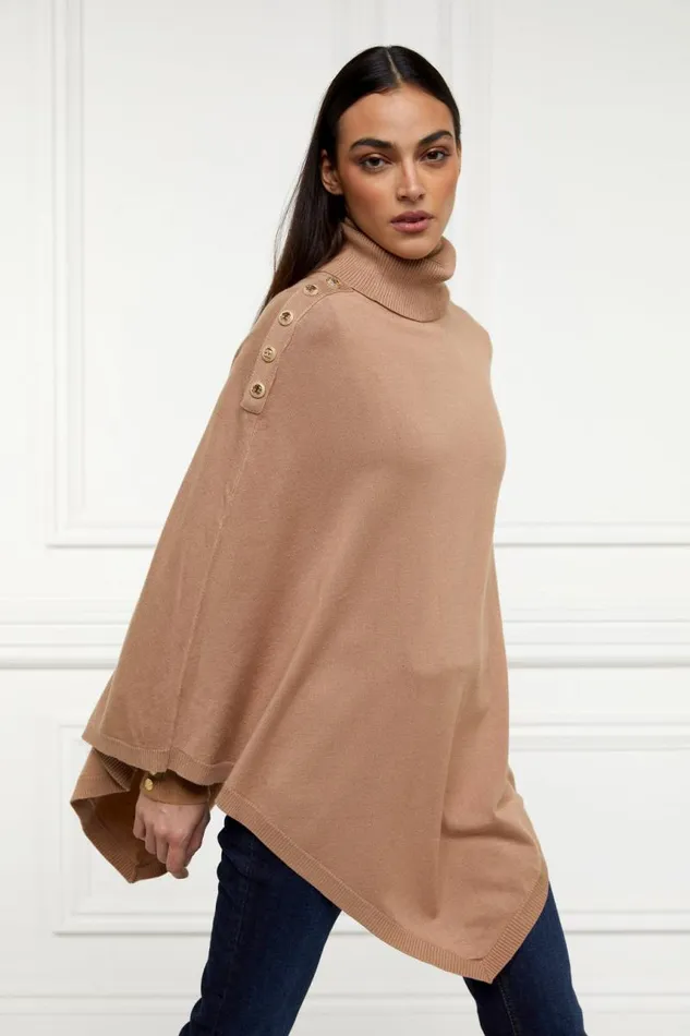 WomenLittle Knitwear Holland Cooper Roll Neck Cape Camel WomenLittle Knitwear Holland Cooper Roll Neck Cape Camel