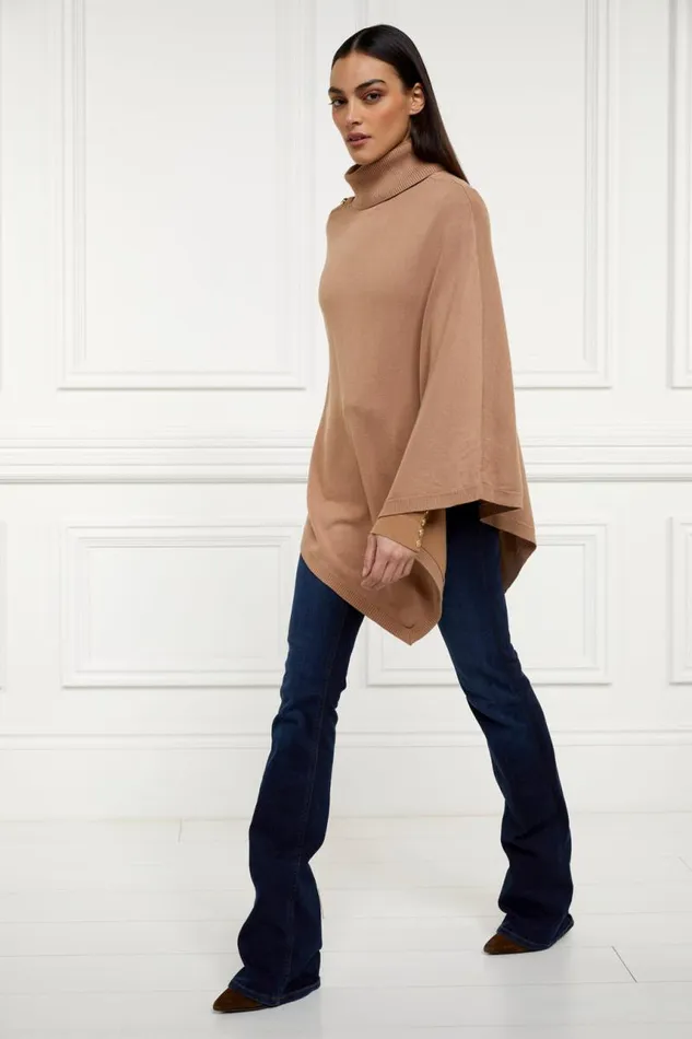 WomenLittle Knitwear Holland Cooper Roll Neck Cape Camel WomenLittle Knitwear Holland Cooper Roll Neck Cape Camel