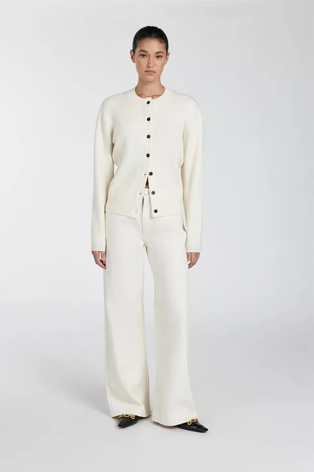 Women Long Sleeved DISSH AXEL CREAM CASHMERE BLEND CARDIGAN