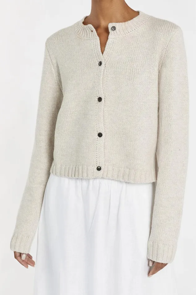 Women Long Sleeved DISSH FOSTER CHALK KNIT CARDIGAN