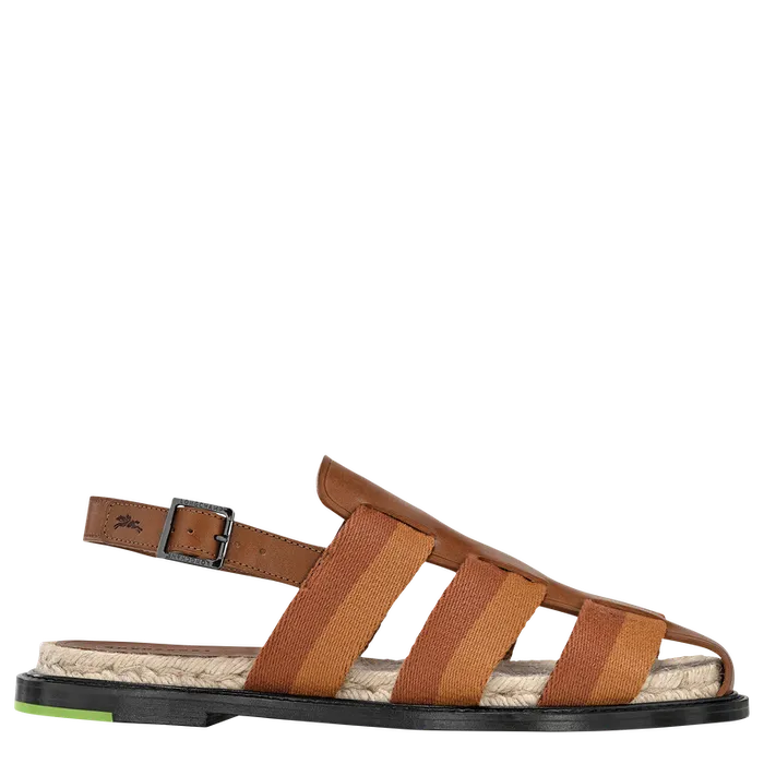 Women Longchamp Shadow Sandals Cognac Sandals